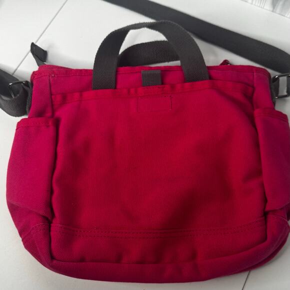 Duluth Trading Co. Canvas Cross Body Travel Messenger Style Shoulder Bag Red - Picture 4 of 8